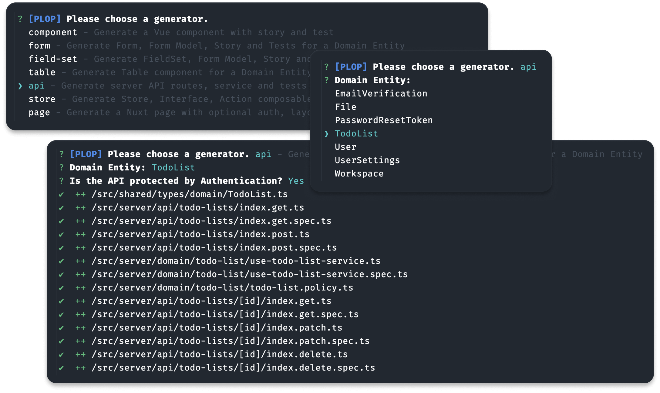 vuesion code generators